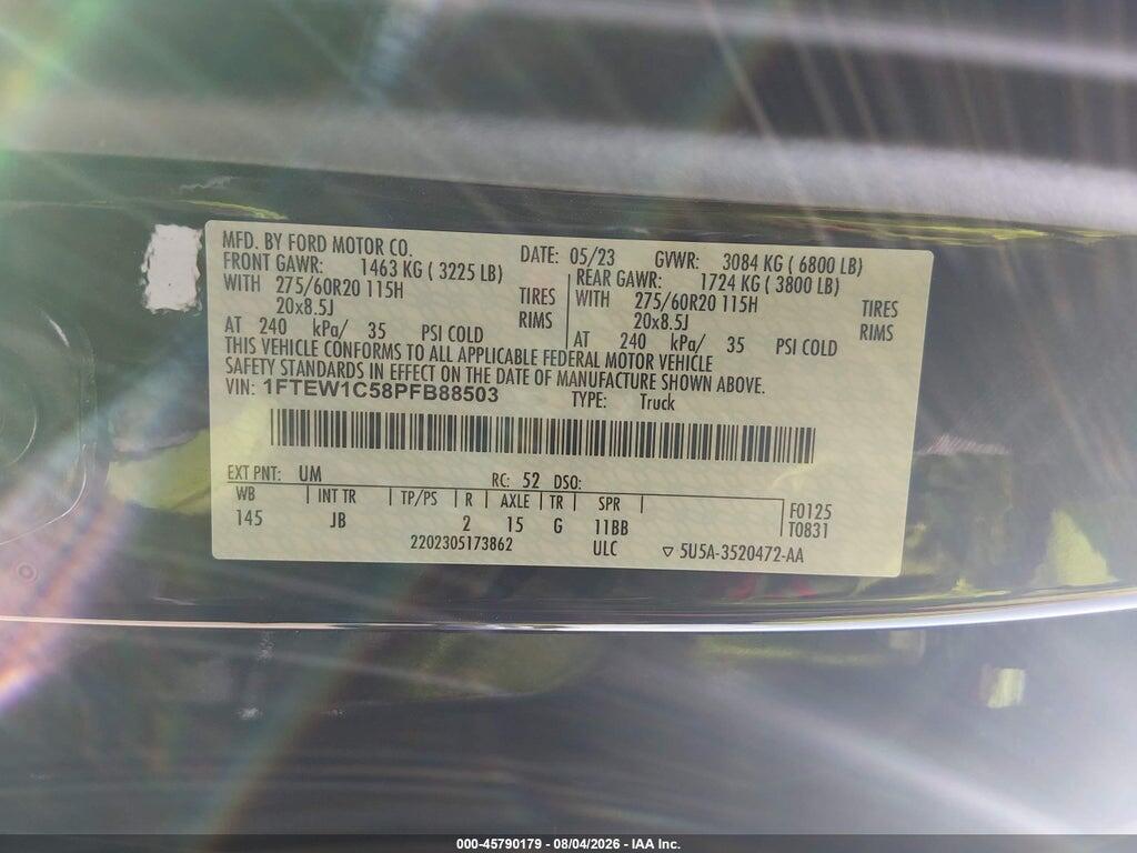 1FTEW1C58PFB88503 2023 FORD F-150 photo no. 9