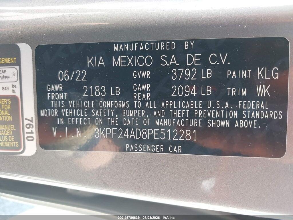 3KPF24AD8PE512281 2023 KIA FORTE photo no. 9