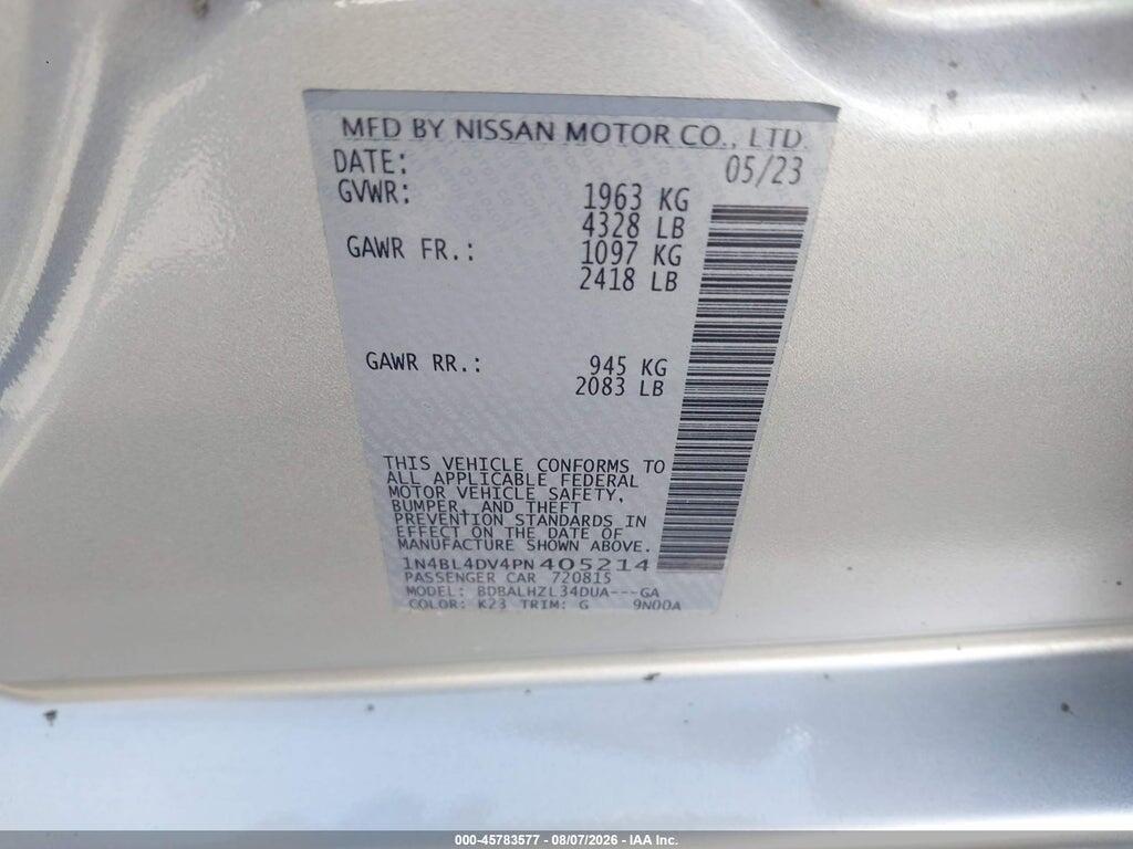 1N4BL4DV4PN405214 2023 NISSAN ALTIMA photo no. 9