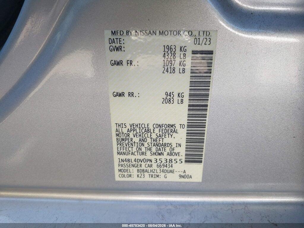 1N4BL4DV0PN353855 2023 NISSAN ALTIMA photo no. 9