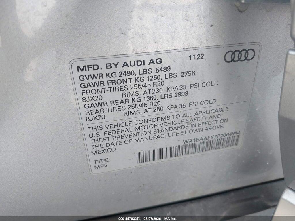 WA1EAAFY2P2064944 2023 AUDI Q5 photo no. 9