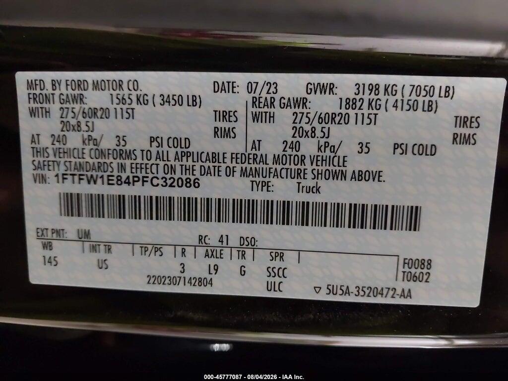 1FTFW1E84PFC32086 2023 FORD F-150 photo no. 9