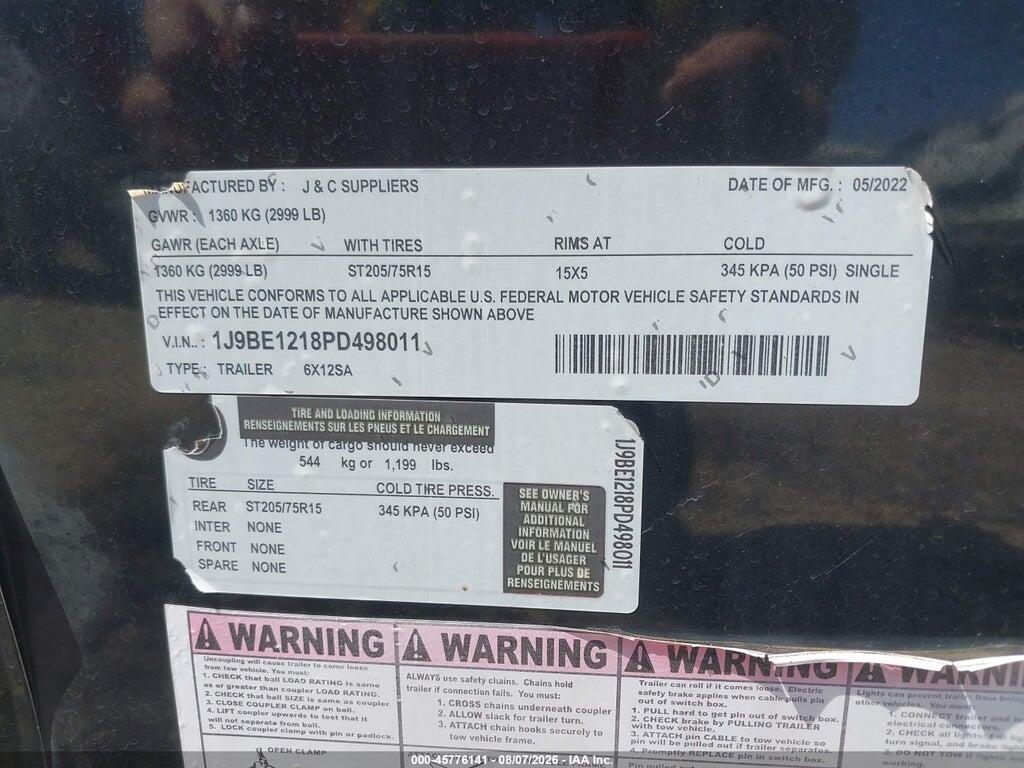 1J9BE1218PD498011 2023 UNK ENCLOSED UTILITY photo no. 9
