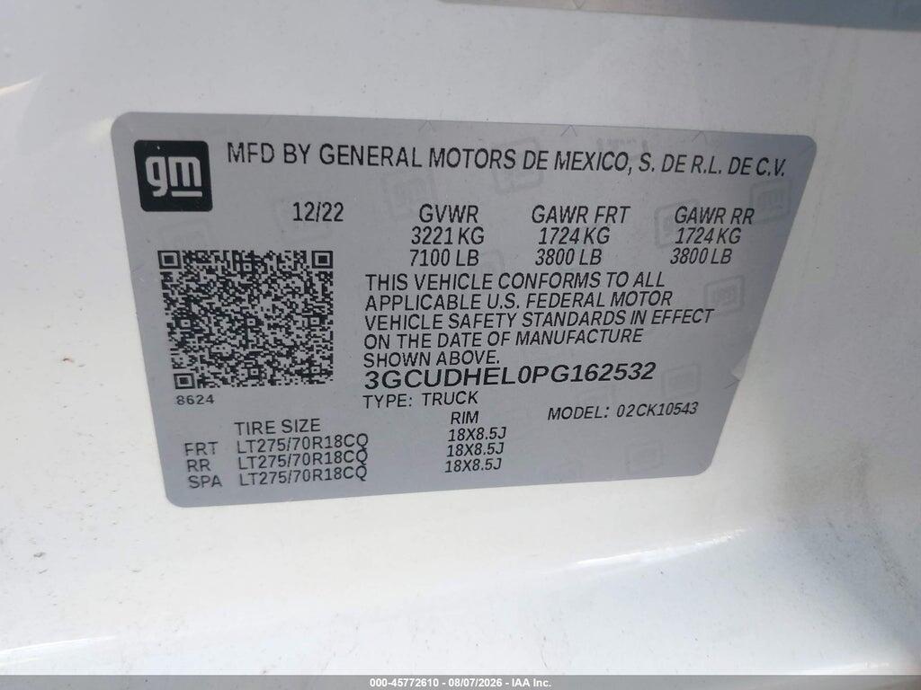 3GCUDHEL0PG162532 2023 CHEVROLET SILVERADO 1500 photo no. 9