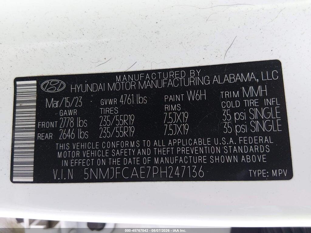 5NMJFCAE7PH247136 2023 HYUNDAI TUCSON photo no. 9