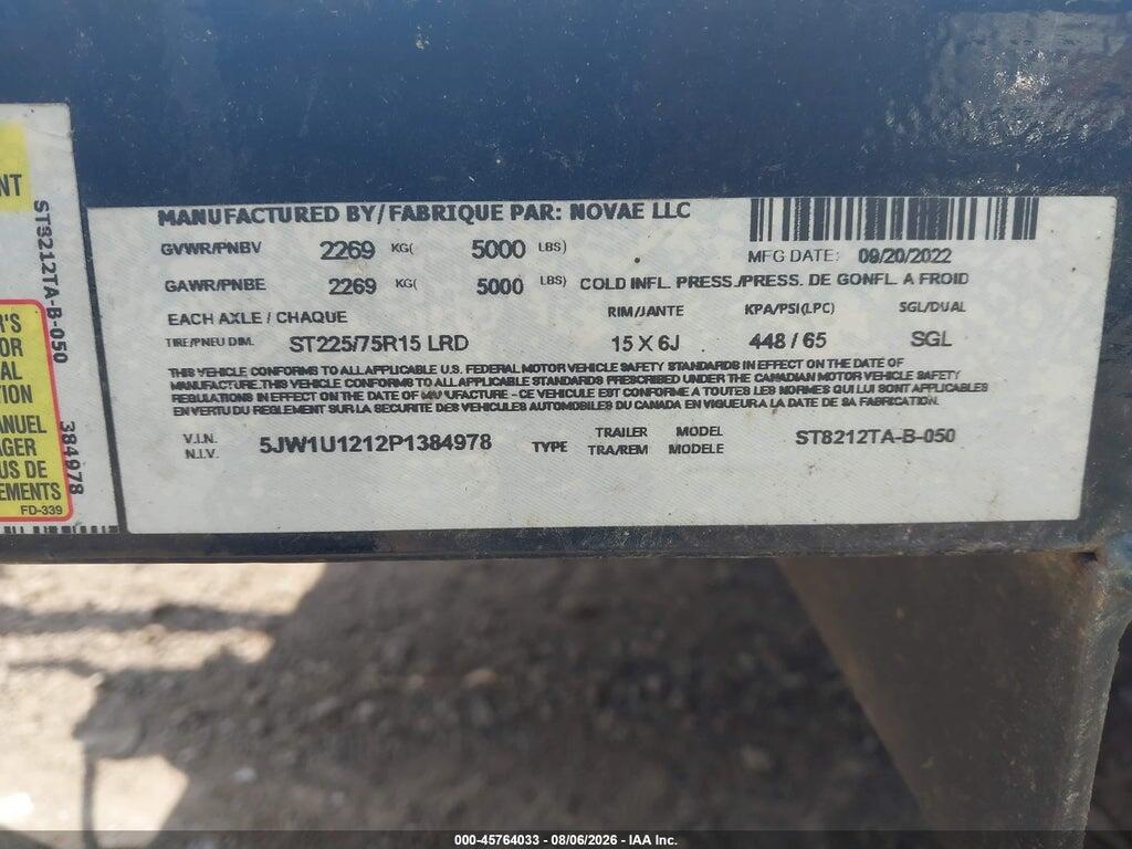 5JW1U1212P1384978 2023 SURE-TRAC UTILITY TRAILER photo no. 9