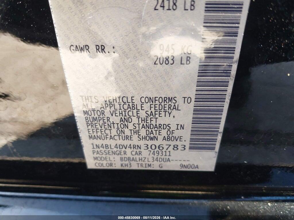 1N4BL4DV4RN306783 2024 NISSAN ALTIMA photo no. 9