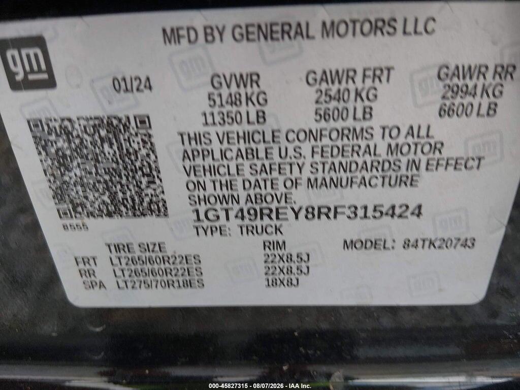 1GT49REY8RF315424 2024 GMC SIERRA 2500HD photo no. 9