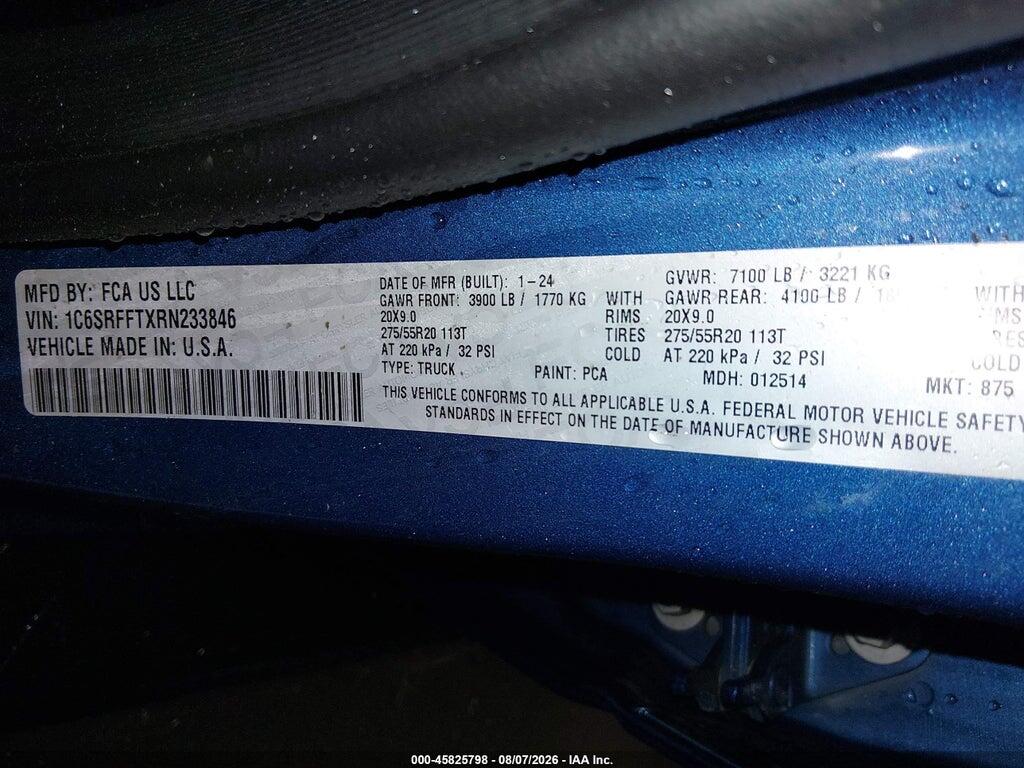 1C6SRFFTXRN233846 2024 RAM 1500 photo no. 9