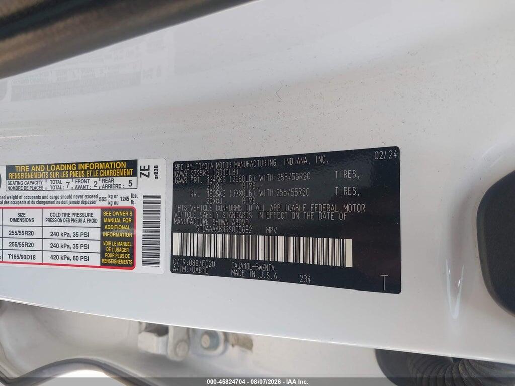 5TDAAAA63RS005682 2024 LEXUS TX 350 photo no. 9