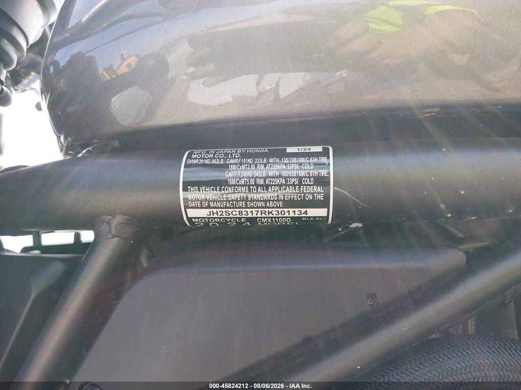 JH2SC8317RK301134 2024 HONDA CMX1100 photo no. 10