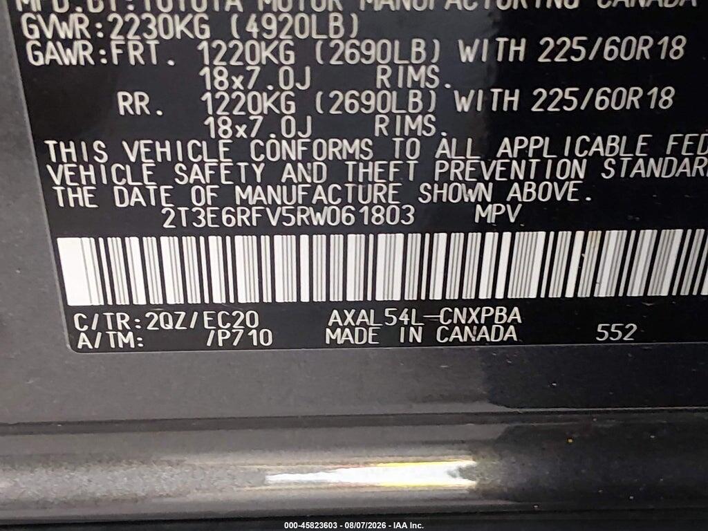 2T3E6RFV5RW061803 2024 TOYOTA RAV4 HYBRID photo no. 9