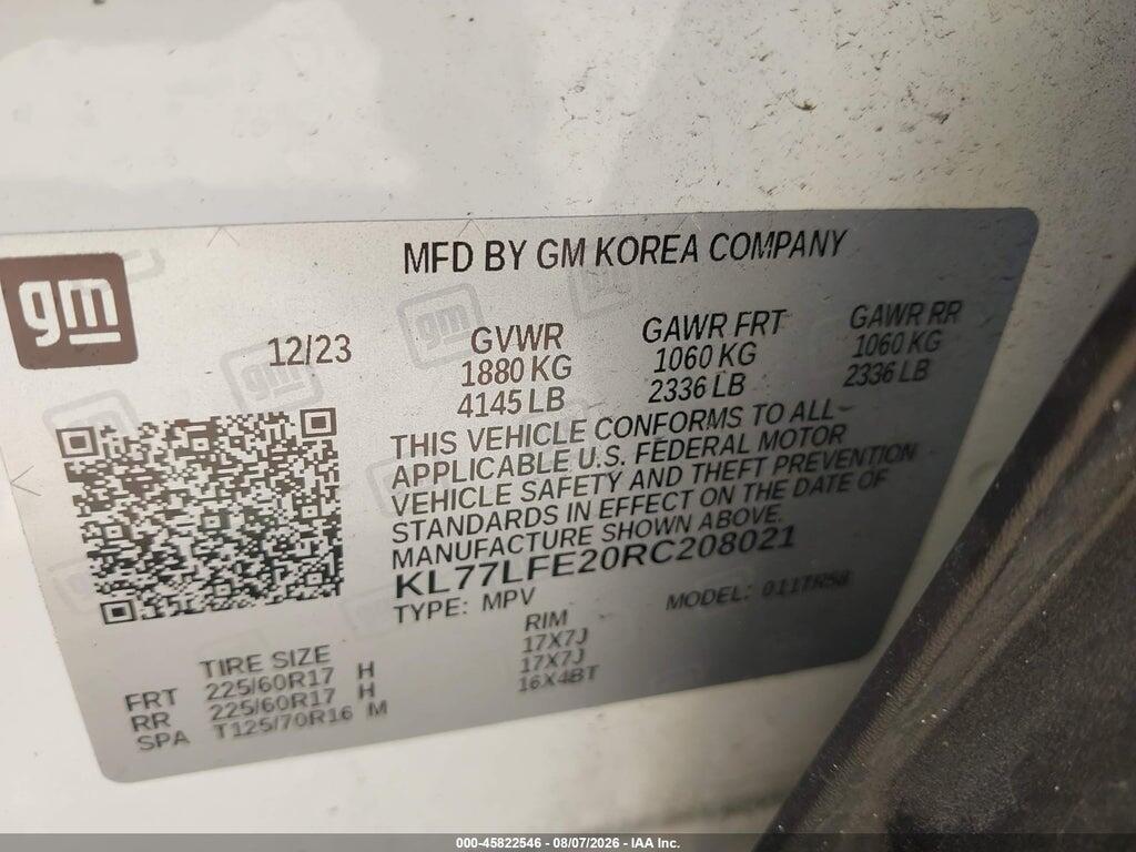KL77LFE20RC208021 2024 CHEVROLET TRAX photo no. 9