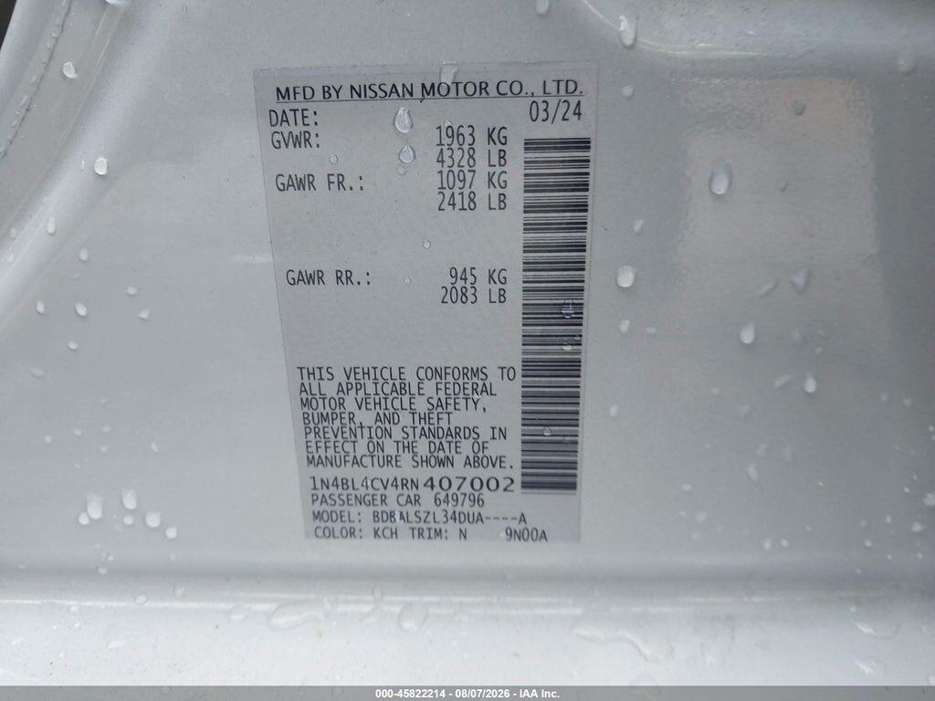 1N4BL4CV4RN407002 2024 NISSAN ALTIMA photo no. 9