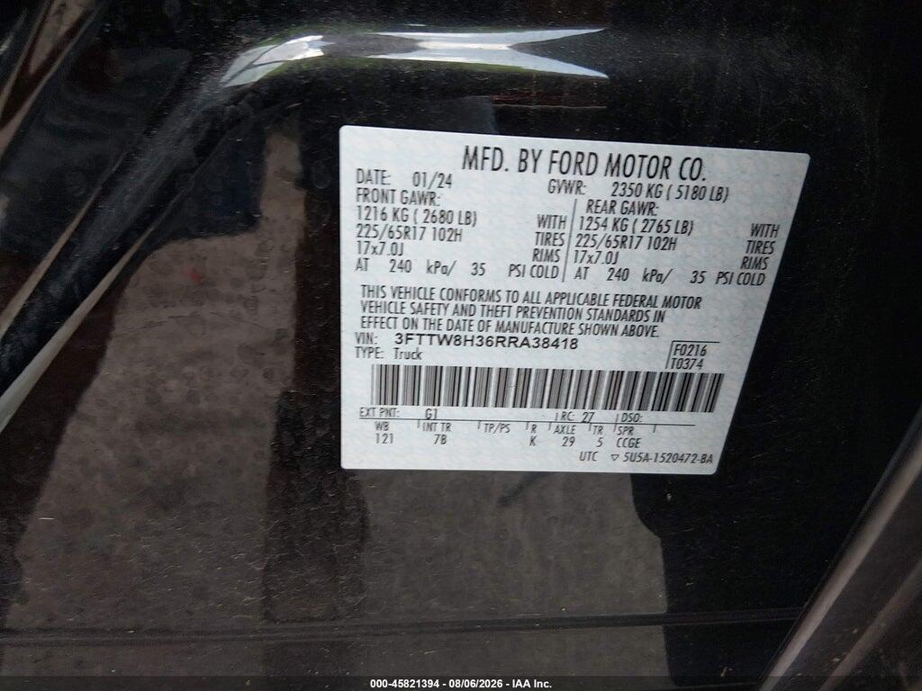 3FTTW8H36RR138418 2024 FORD MAVERICK photo no. 9