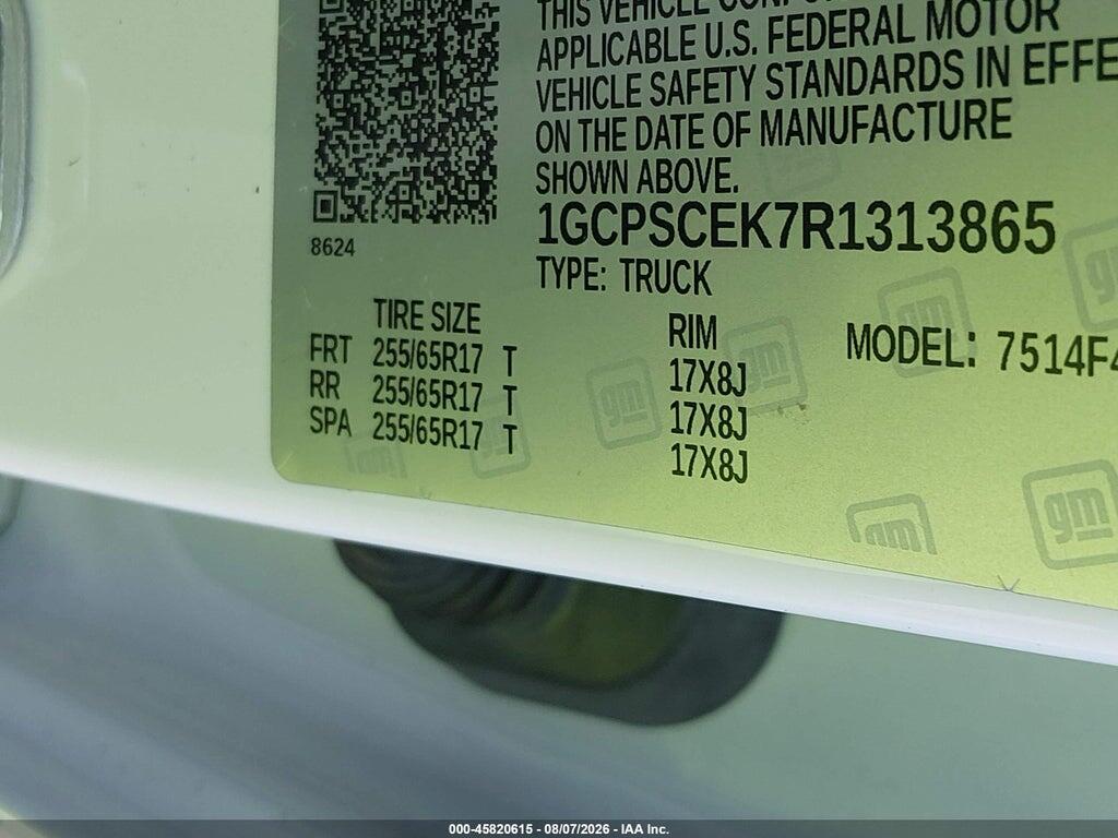 1GCPSCEK7R1313865 2024 CHEVROLET COLORADO photo no. 9