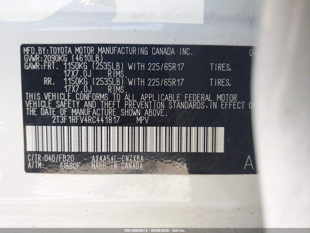 2T3F1RFV4RC441817 2024 TOYOTA RAV4 photo no. 9