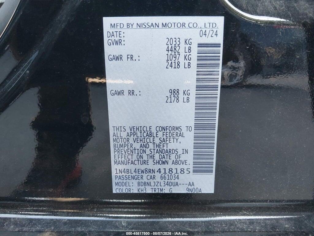 1N4BL4EW8RN418185 2024 NISSAN ALTIMA photo no. 9