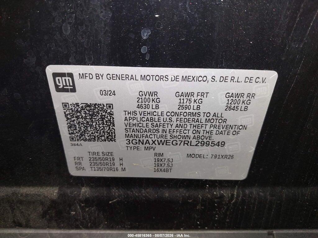3GNAXWEG7RL299549 2024 CHEVROLET EQUINOX photo no. 9