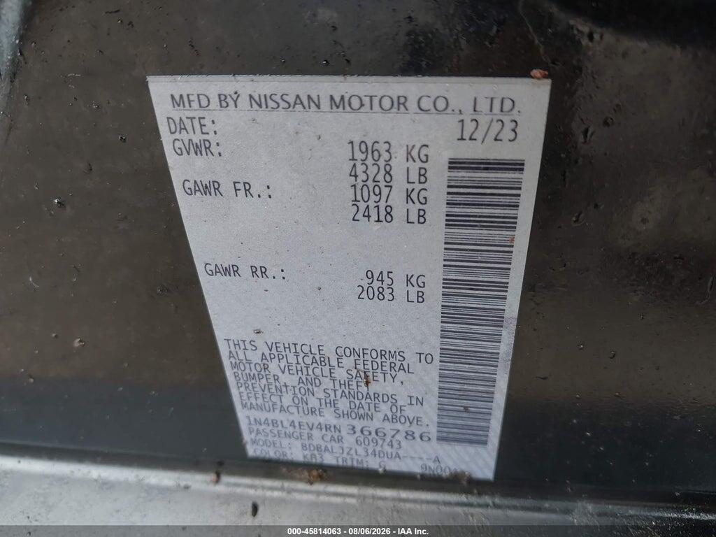 1N4BL4EV4RN366786 2024 NISSAN ALTIMA photo no. 9