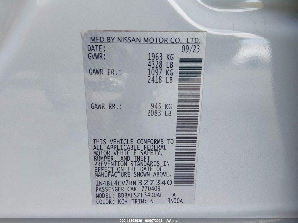 1N4BL4CV7RN327340 2024 NISSAN ALTIMA photo no. 9