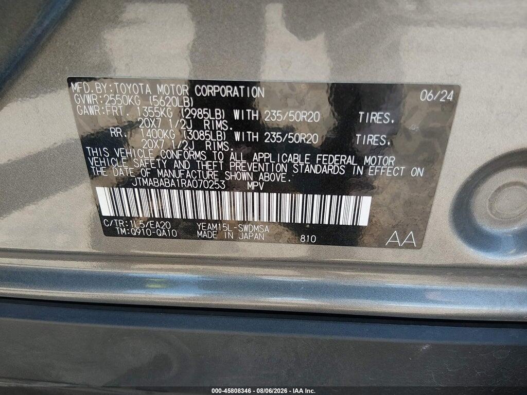 JTMABABA1RA070253 2024 SUBARU SOLTERRA photo no. 9