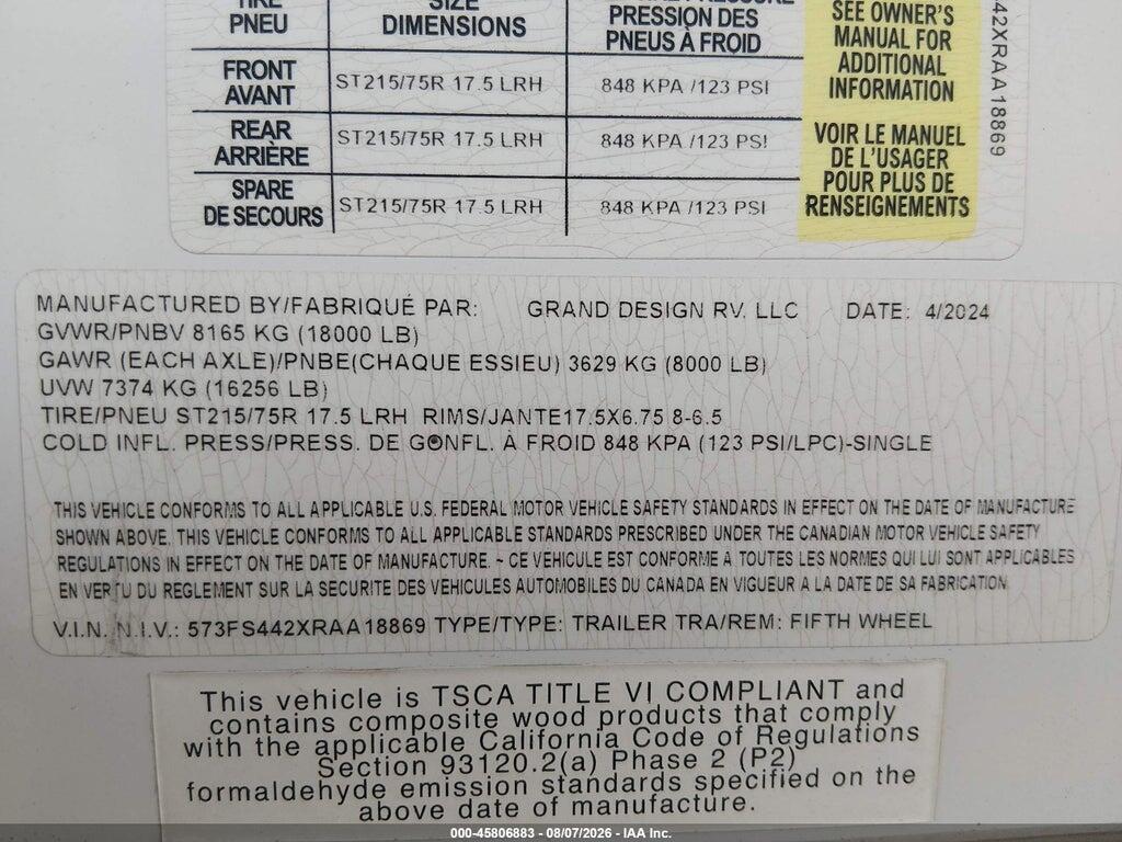 573FS442XRAA18869 2024 GRAND DESIGN OTHER photo no. 9
