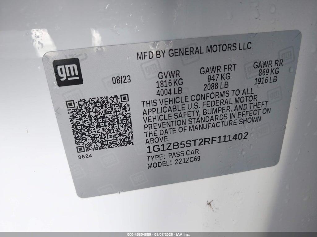 1G1ZB5ST2RF111402 2024 CHEVROLET MALIBU photo no. 9