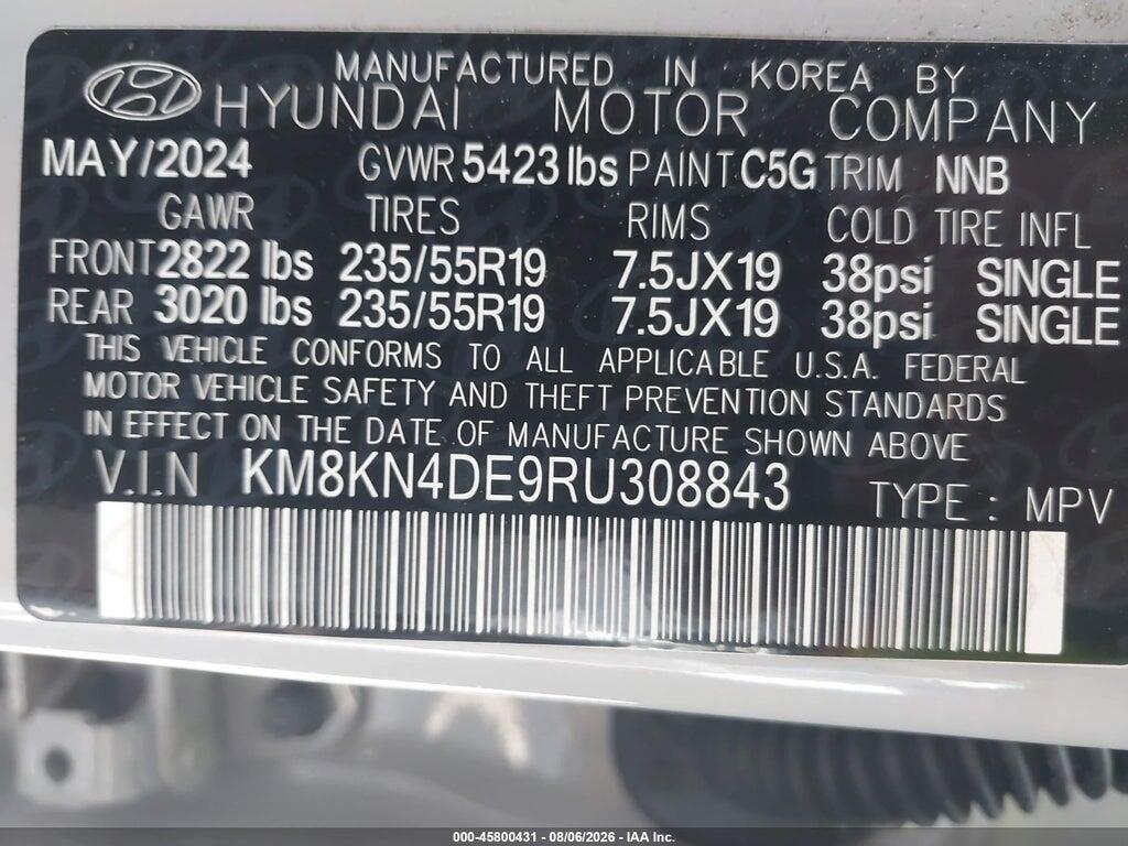 KM8KN4DE9RU308843 2024 HYUNDAI IONIQ 5 photo no. 9