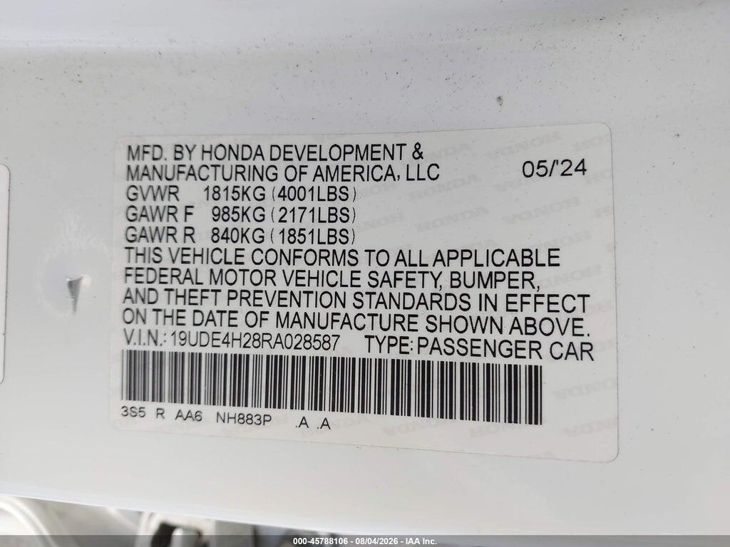 19UDE4H28RA028587 2024 ACURA INTEGRA photo no. 9