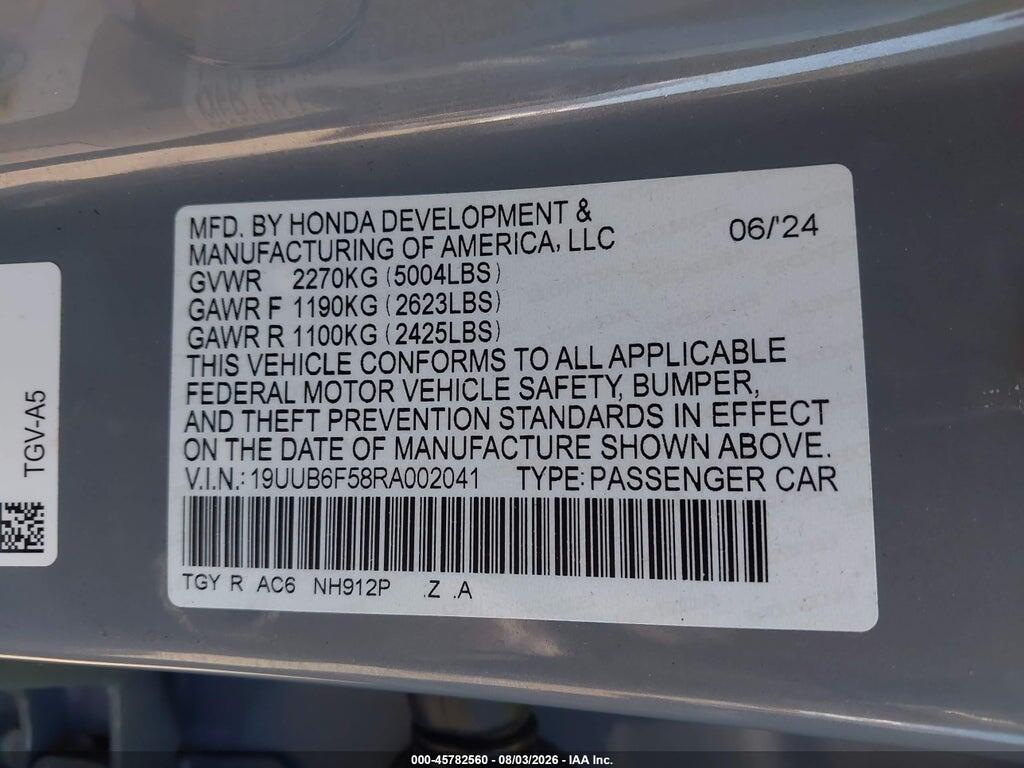 19UUB6F58RA002041 2024 ACURA TLX photo no. 9