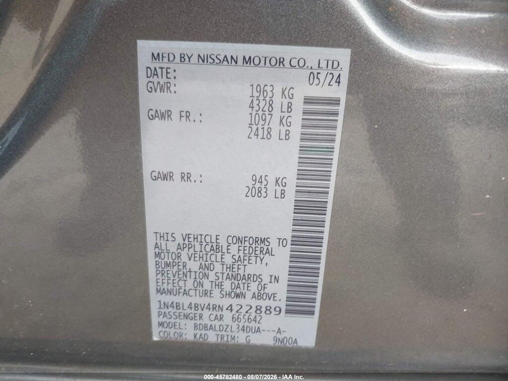 1N4BL4BV4RN422889 2024 NISSAN ALTIMA photo no. 9
