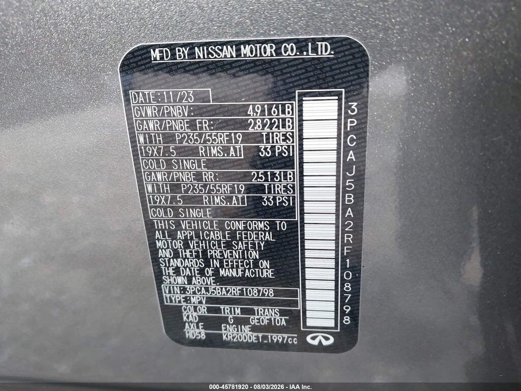 3PCAJ5BA2RF108798 2024 INFINITI QX50 photo no. 9