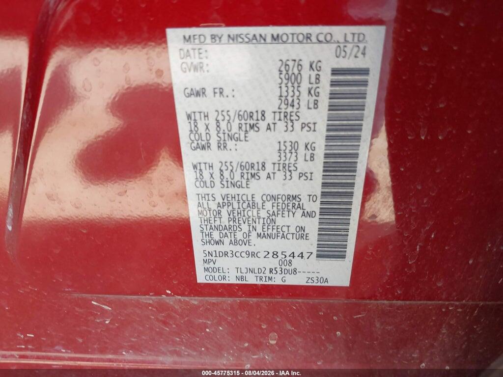 5N1DR3CC9RC285447 2024 NISSAN PATHFINDER photo no. 9