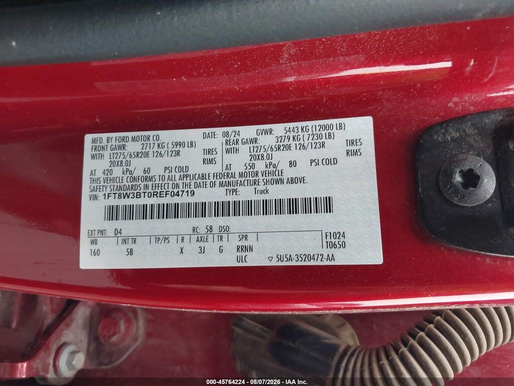 1FT8W3BT0REF04719 2024 FORD F-350 photo no. 9
