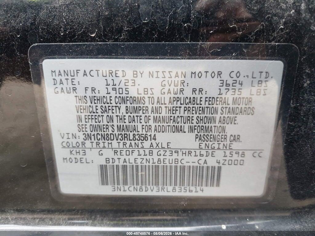 3N1CN8DV3RL835614 2024 NISSAN VERSA photo no. 9