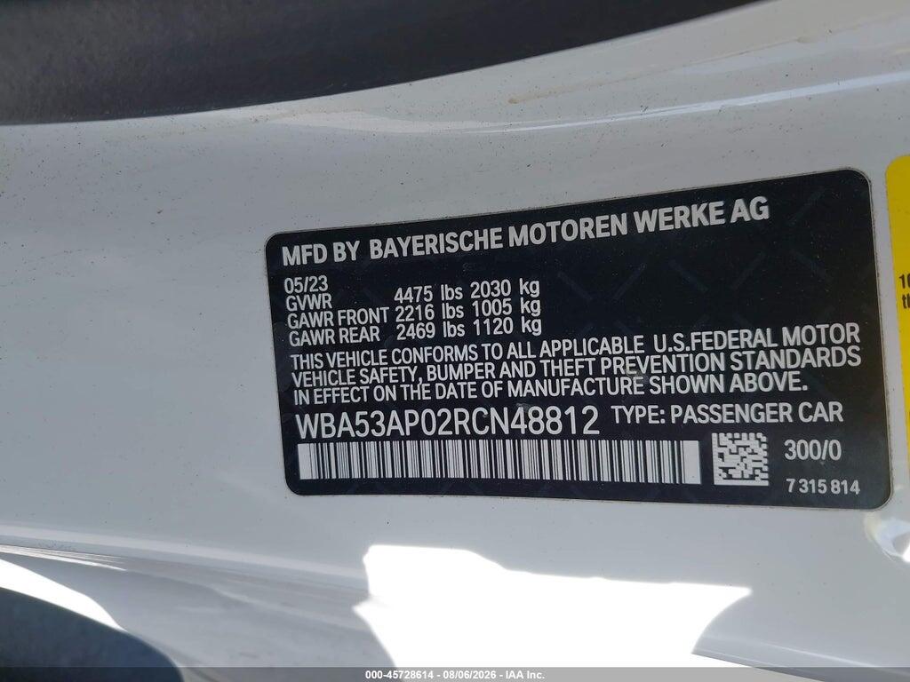 WBA53AP02RCN48812 2024 BMW 430I photo no. 9