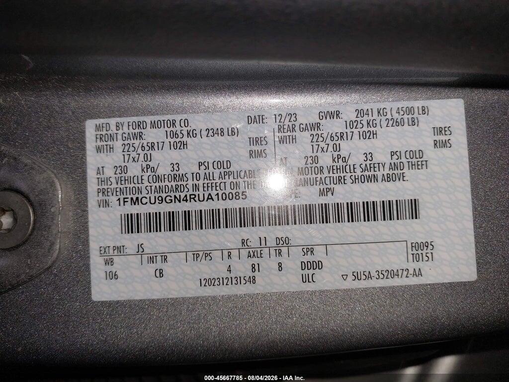 1FMCU9GN4RUA10085 2024 FORD ESCAPE photo no. 9