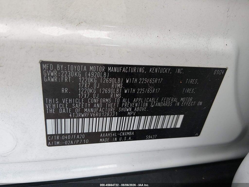 4T3RWRFV6RU128331 2024 TOYOTA RAV4 HYBRID photo no. 9