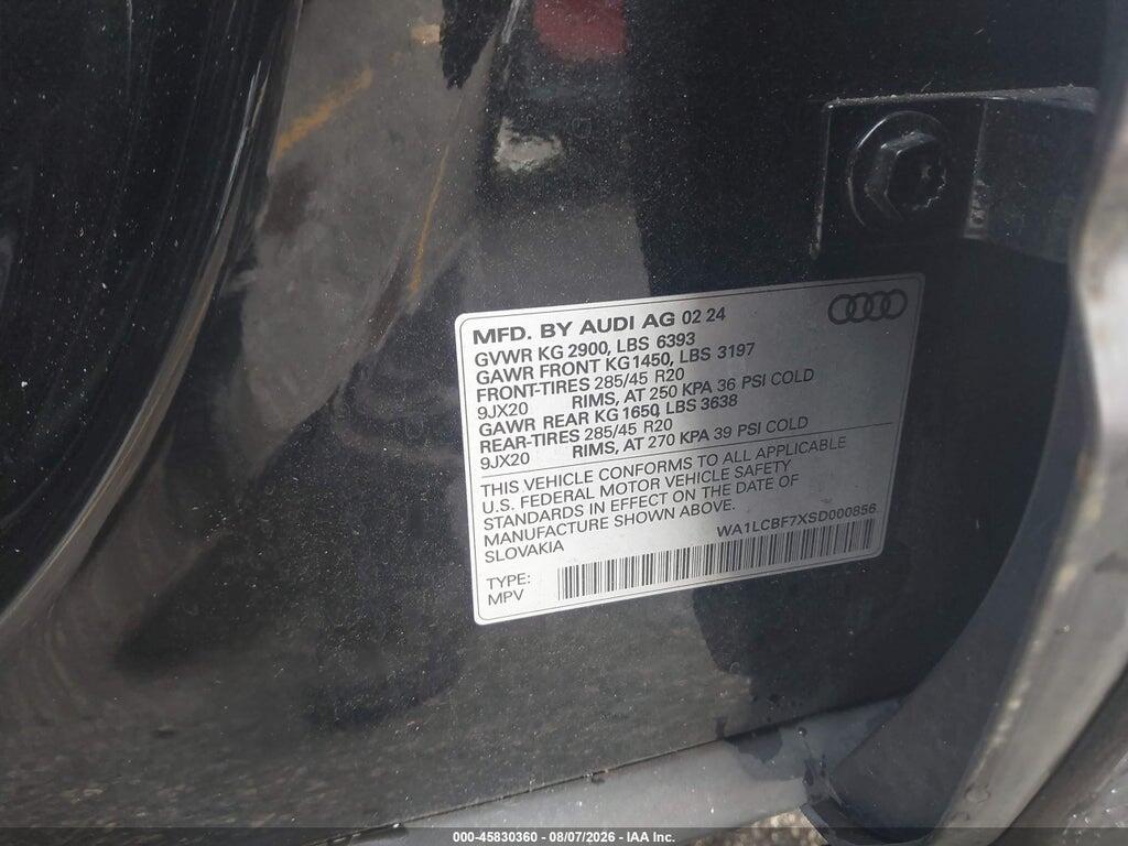 WA1LCBF7XSD000856 2025 AUDI Q7 photo no. 9