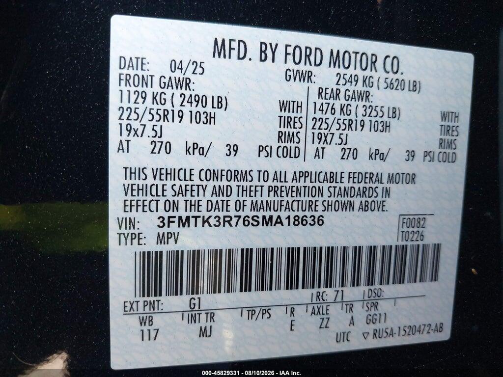 3FMTK3R76SMA18636 2025 FORD MUSTANG MACH-E photo no. 9