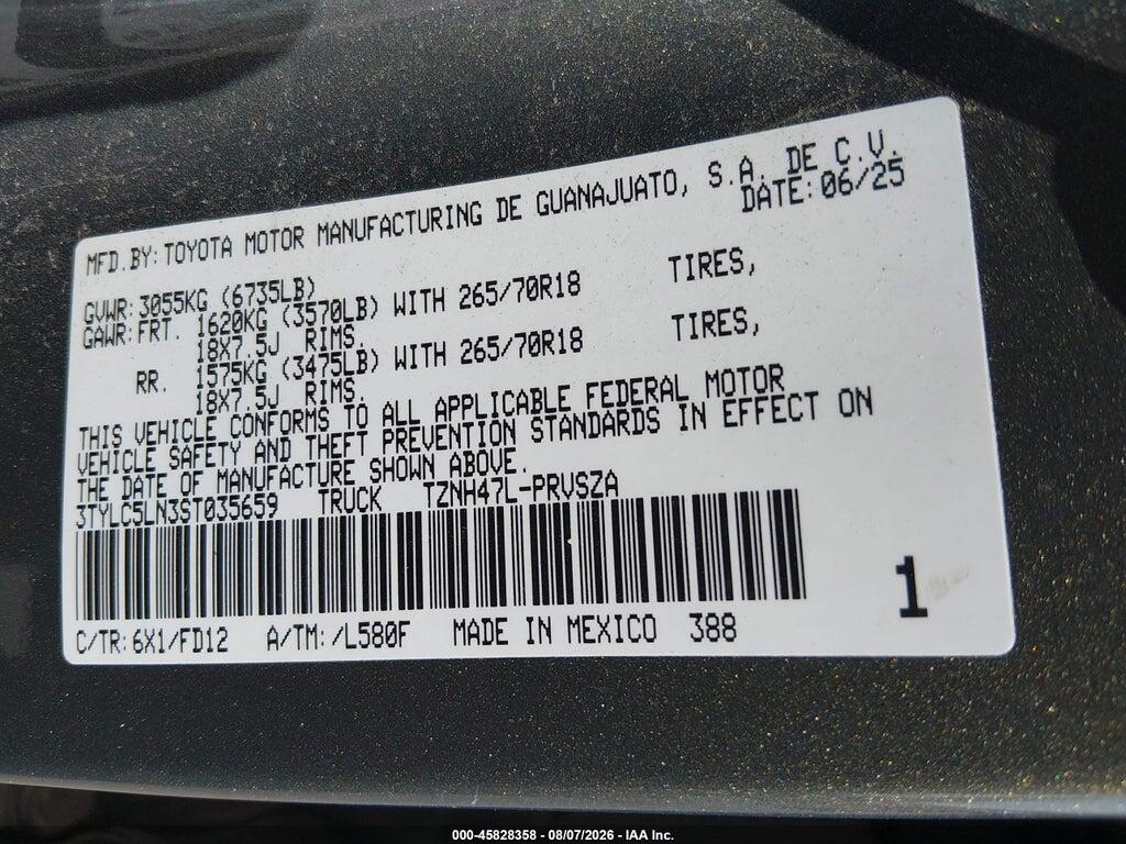 3TYLC5LN3ST035659 2025 TOYOTA TACOMA HYBRID photo no. 9