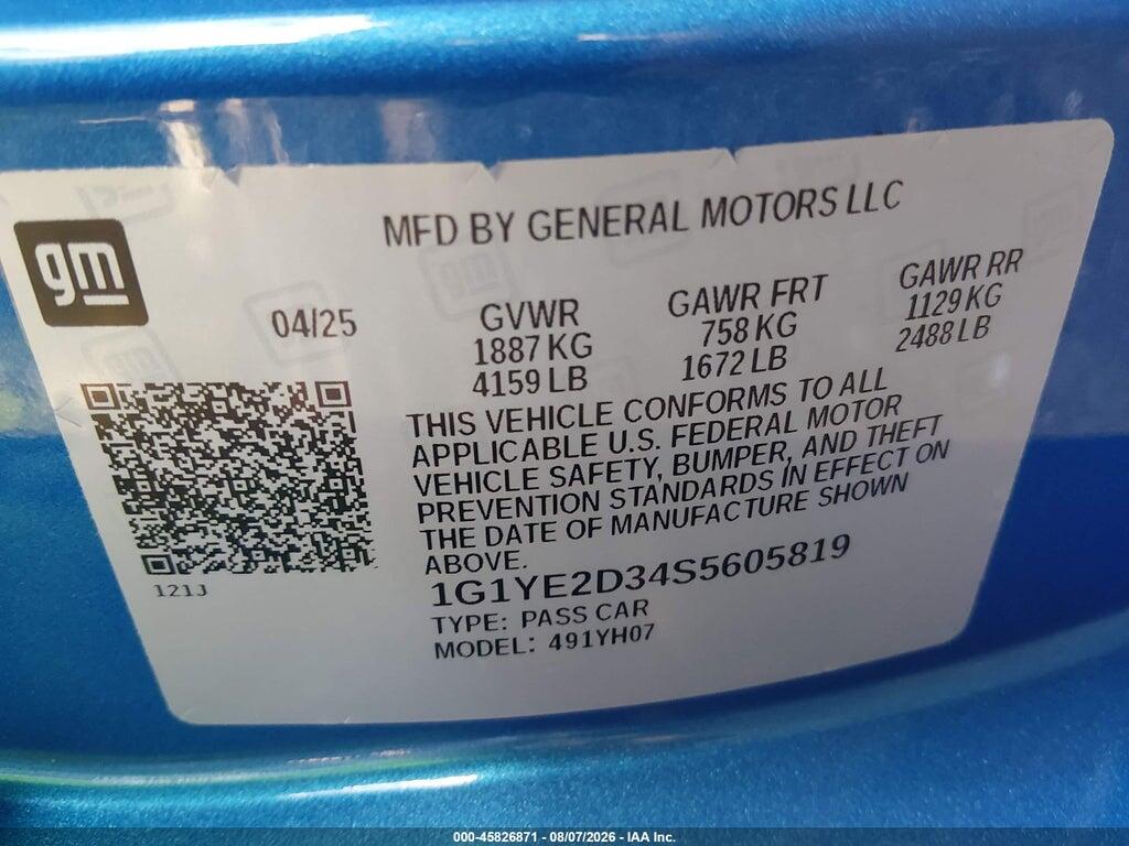 1G1YE2D34S5605819 2025 CHEVROLET CORVETTE Z06 photo no. 9