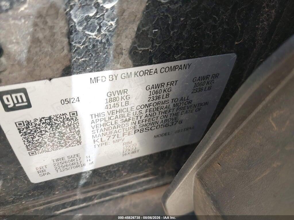 KL77LFEP8SC056376 2025 CHEVROLET TRAX photo no. 9