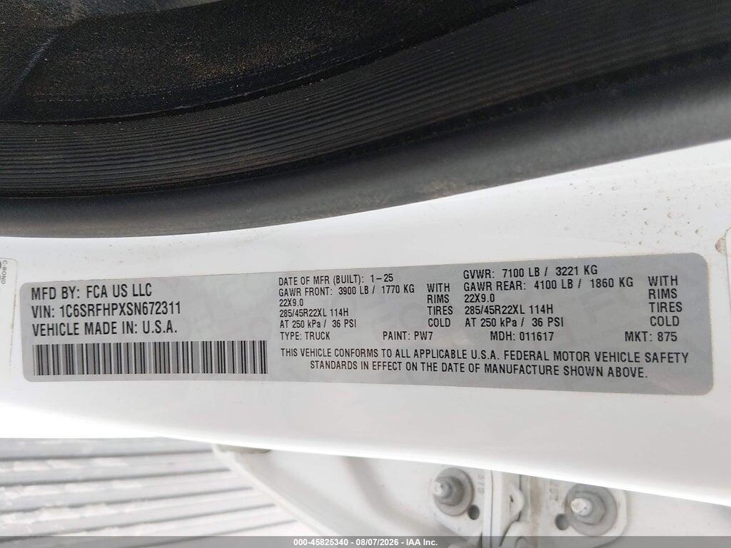 1C6SRFHPXSN672311 2025 RAM 1500 photo no. 9