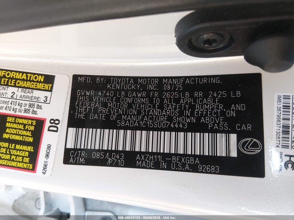 58ADA1C15SU074443 2025 LEXUS ES 300H photo no. 9