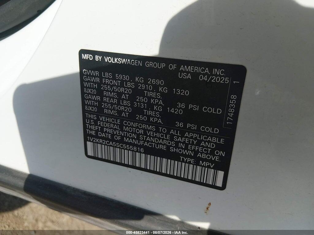 1V2KR2CA5SC555816 2025 VOLKSWAGEN ATLAS photo no. 9