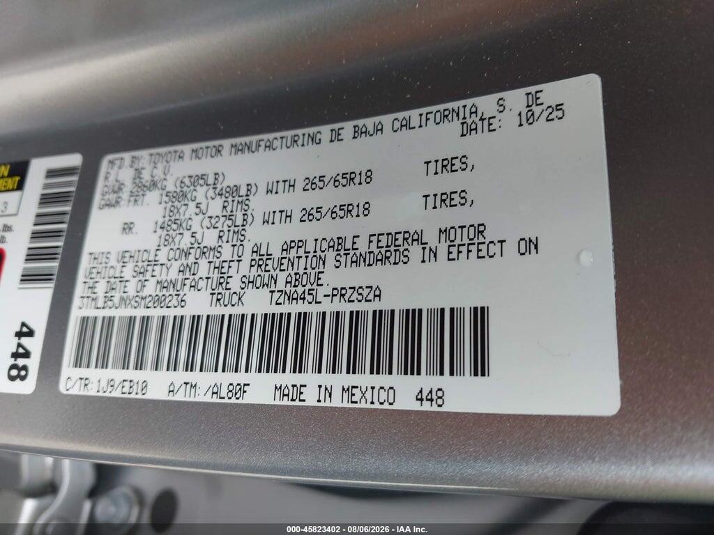 3TMLB5JNXSM200236 2025 TOYOTA TACOMA photo no. 9