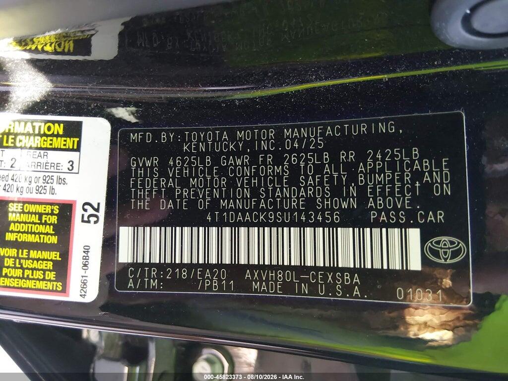 4T1DAACK9SU143456 2025 TOYOTA CAMRY photo no. 9