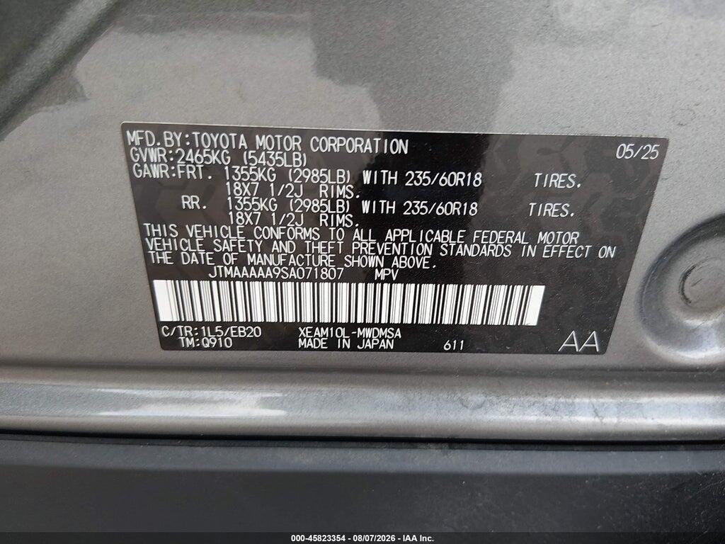 JTMAAAAA9SA071807 2025 TOYOTA BZ4X photo no. 9